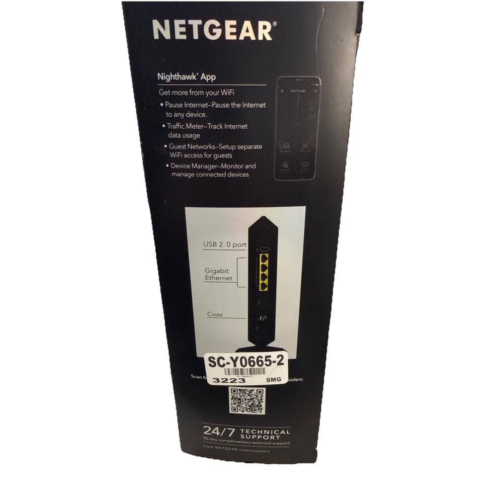 NETGEAR Nighthawk AC1900 4 Wireless WiFi 5 Router Modem C7000v2 - Picture 12 of 16